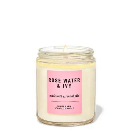 Bougie parfumée mason jar ROSE WATER AND IVY Bath and Body Works