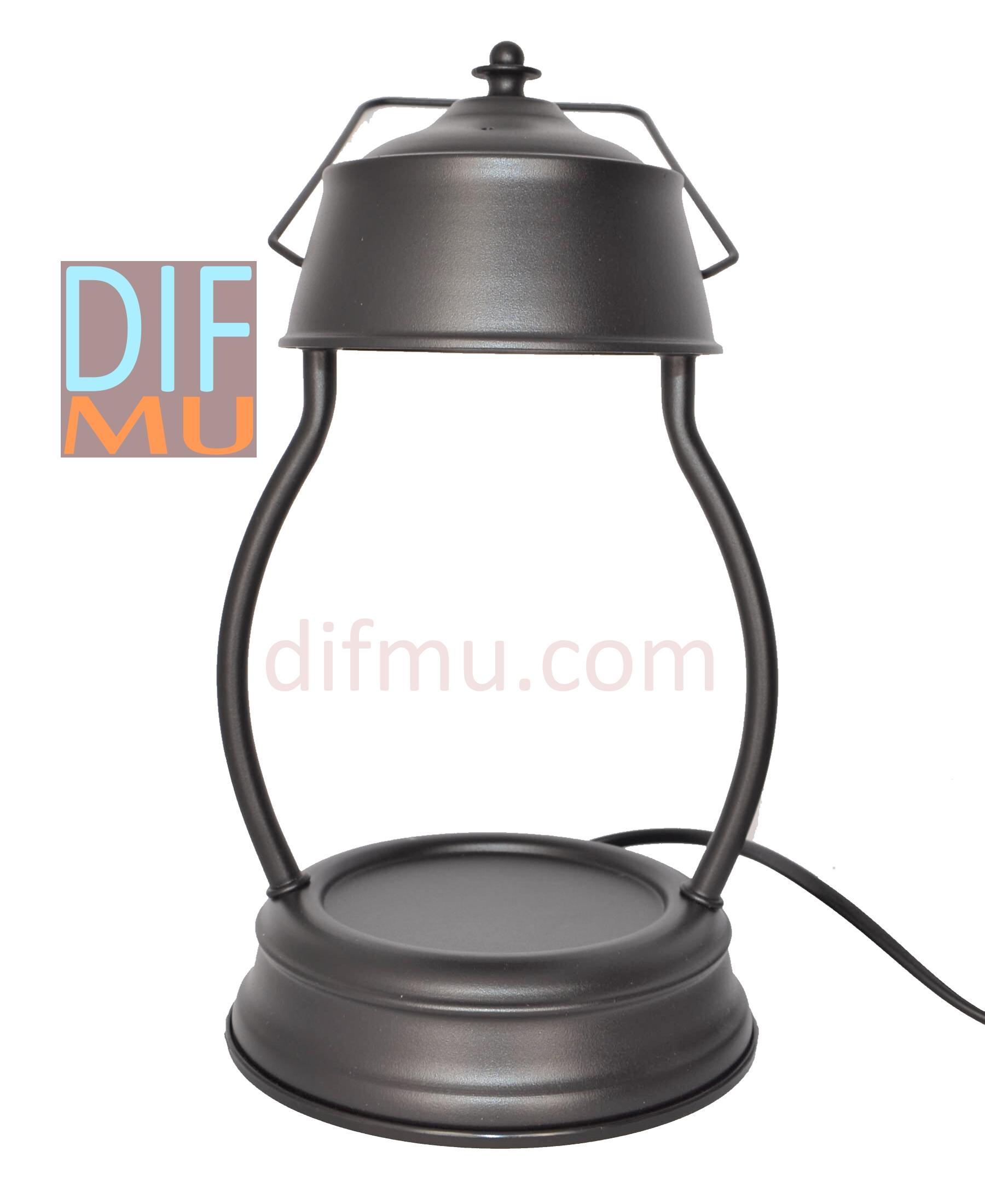 Lampe chauffante pour bougie LANTERNE NOIR à ampoule halogène - Difmu
