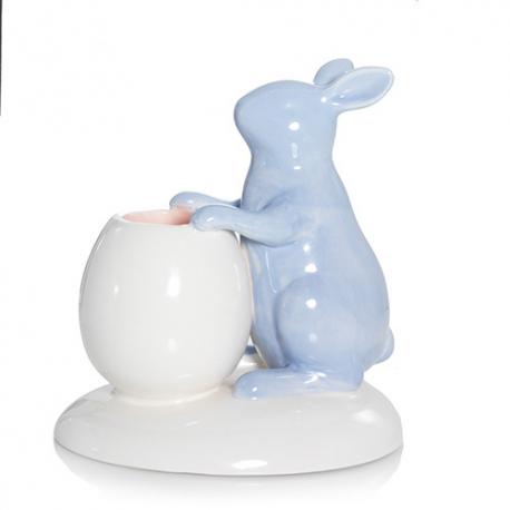 Photophore pour lumignon BLUE BUNNY WITH EGG Yankee Candle lapin de Pâques Easter